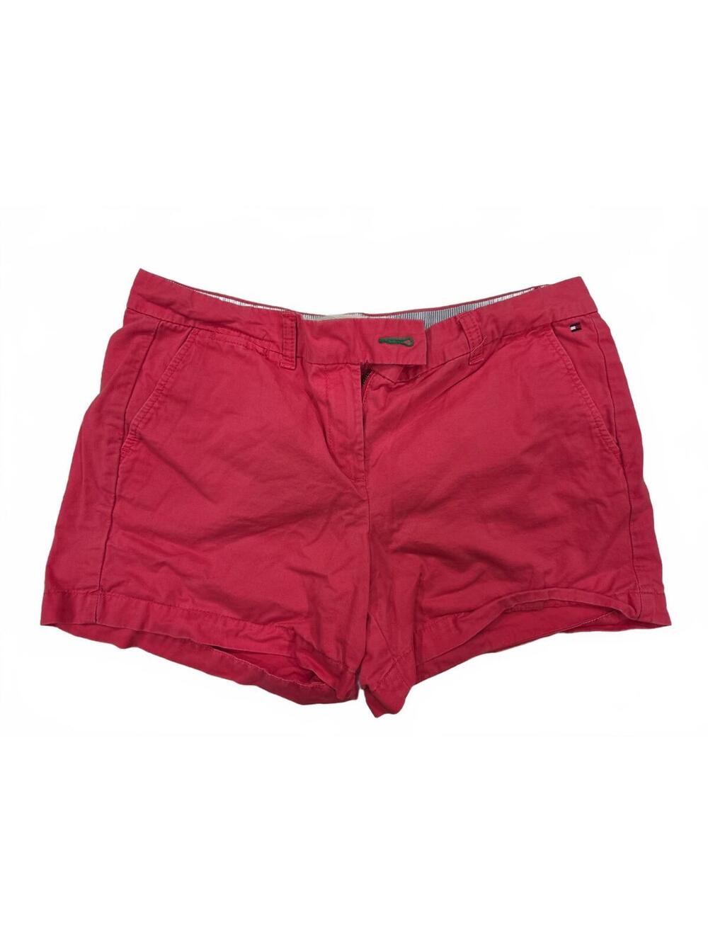 Tommy Hilfiger Womens Chino Shorts Size 10 Coral Red Preppy Nautical